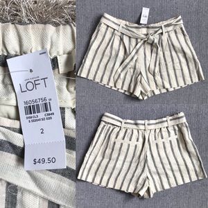 ❌ SOLD ❌ NWT! LOFT Linen Stripe Shorts